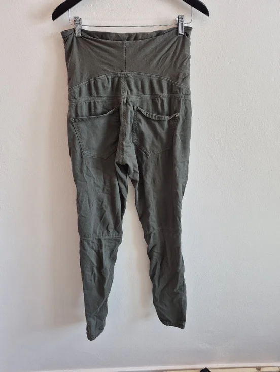 Olive Green Moto Style Materinty Pants By H&M Size 10 - Picture 2 of 6